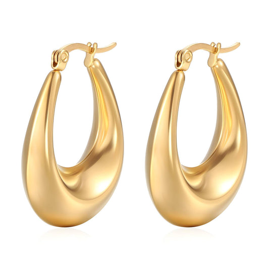 18K gold plated Stainless steel earrings, Intensity